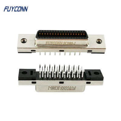 κάθετο PCB 36 συνδετήρων 1.27mm θηλυκός τύπος συνδετήρων καρφιτσών MDR SCSI