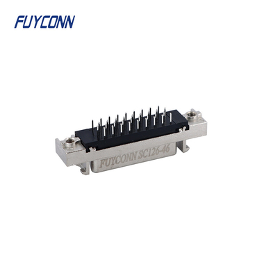 Μίνι D Ribbon MDR PCB ευθεία θηλυκό SCSI σύνδεσμος 36pin με κελύφη κράματος ψευδαργύρου