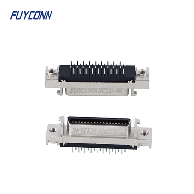 Μίνι D Ribbon MDR PCB ευθεία θηλυκό SCSI σύνδεσμος 36pin με κελύφη κράματος ψευδαργύρου