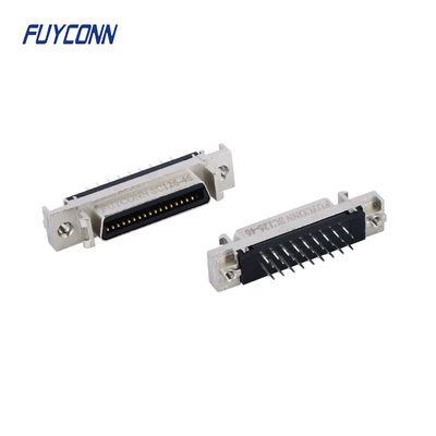 Μίνι D Ribbon MDR PCB ευθεία θηλυκό SCSI σύνδεσμος 36pin με κελύφη κράματος ψευδαργύρου