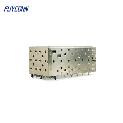 2x2 Ports 80Pin Female SFP Connector with Light Pipe