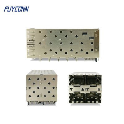 2x2 Ports 80Pin Female SFP Connector with Light Pipe