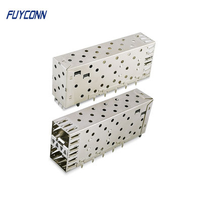 2x1 Female SFP Connector 40 Pin with Light Pipe Press-Fit