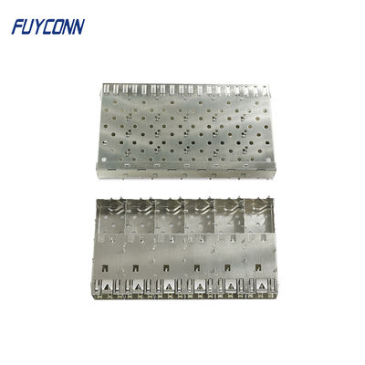 6 Port SFP+ Cage with Light Pipe Press-Fit Termination 1x6