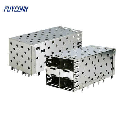 80Pin 2x2 Dual Port SFP Connector Female Press-Fit Nickel Silver