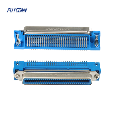64 σωστή γωνία PCB θηλυκών συνδετήρων Centronics ΕΜΒΥΘΙΣΗΣ καρφιτσών με την κλειδαριά πινάκων