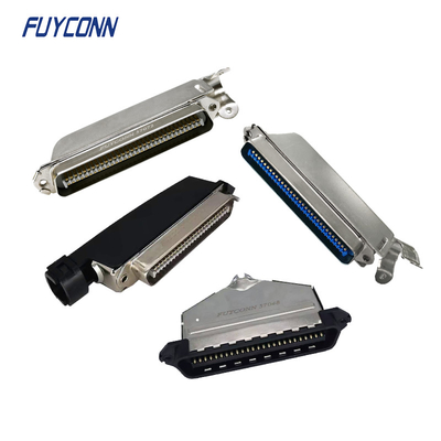 Αρσενικό συνδετήρων 50pin 64pin Centronics τύπων βουλωμάτων IDC με την κουκούλα μετάλλων