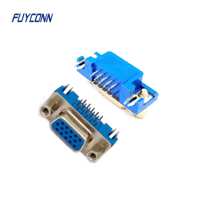 15Pin δ-υπο- θηλυκός συνδετήρας PCB σωστής γωνίας συνδετήρων πυκνότητας ύψους