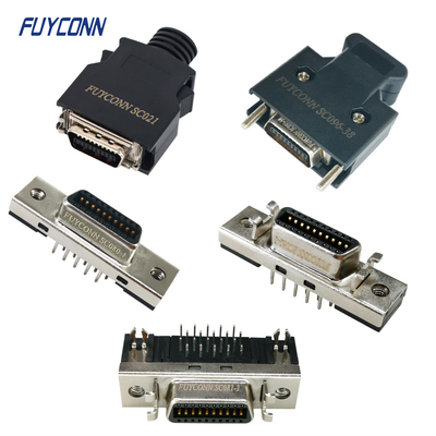 PBT Isolation SCSI MDR Connector Γυναίκα / Άντρας 1.27mm Πίτσα 20pin