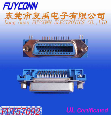 θηλυκός συνδετήρας Champ σωστής γωνίας 14 24 36 PCB 50Pin Centronic με το σύρτη άνοιξη