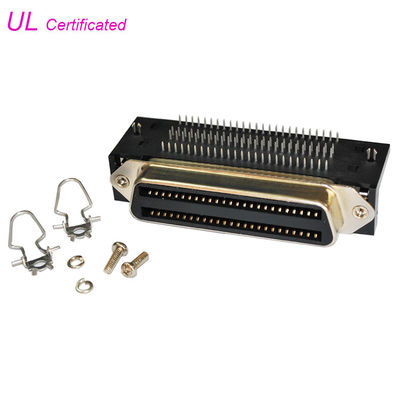 Amphenol 957 σωστή γωνία 2.16mm PCB θηλυκών συνδετήρων 100Pin Centronic πίσσα για τον πίνακα PCB