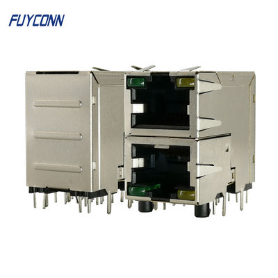2x1 2 λιμένων θηλυκός συνδετήρας 16 καρφιτσών RJ45 των οδηγήσεων ελαφρύς για το δίκτυο