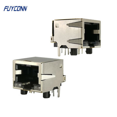 1 θηλυκός RJ45 σωστής γωνίας λιμένων 1x8P 8Pin μορφωματικός συνδετήρας PCB