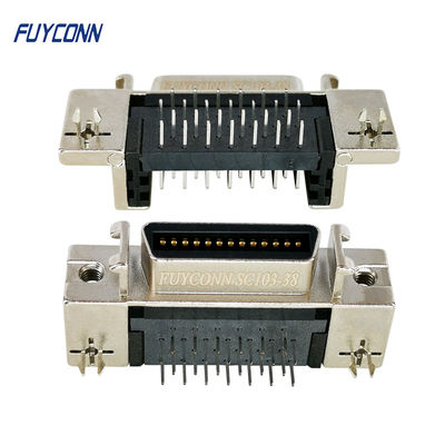 Θηλυκός τύπος PCB σωστής γωνίας συνδετήρων SCSI 26Pin με τον ψευδάργυρο Shell κλειδαριών πινάκων